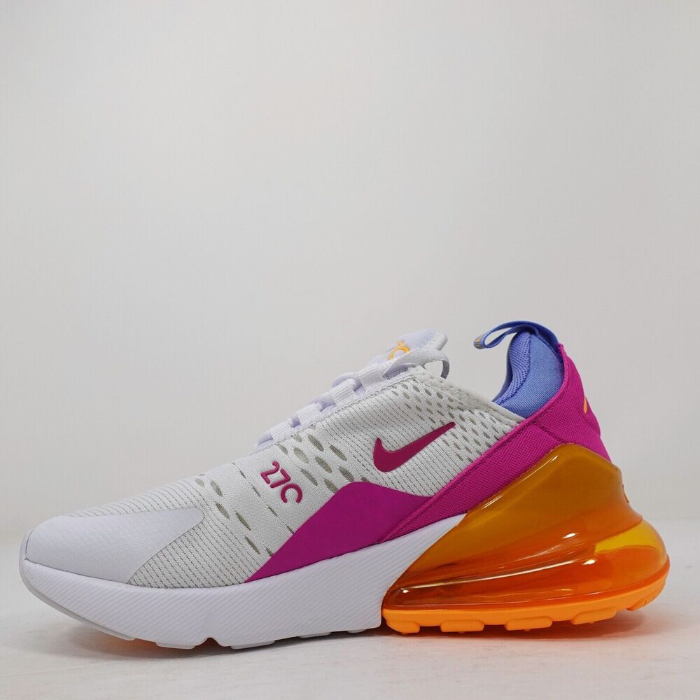 Nike Air Max 270 White Fire Pink Laser Orange CZ9275-100 Womens Size 5